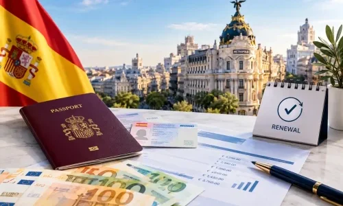 تمدید اقامت تمکن مالی اسپانیا